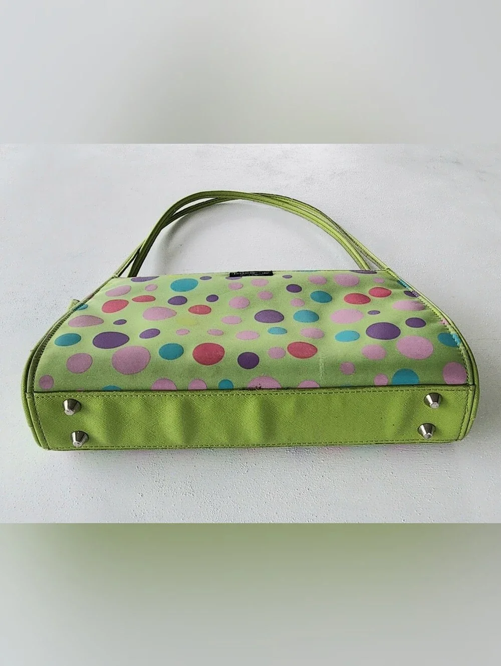 Vintage Kate Spade Green Polka Dot Shoulder Bag and Wallet Set